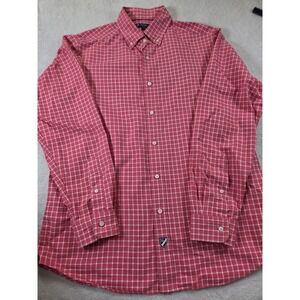 Cremieux Classics Pink Check Button Down Shirt Mens Medium Cotton Preppy